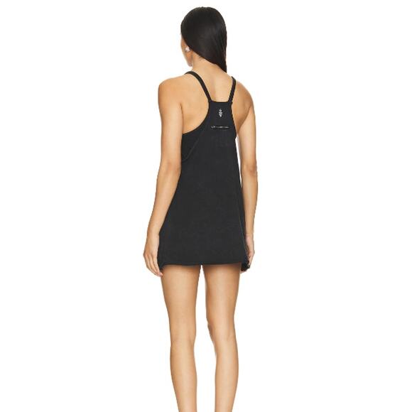 New Free People FP Movement Hot Shot Mini Dress in Black Washed - Picture 3 of 9